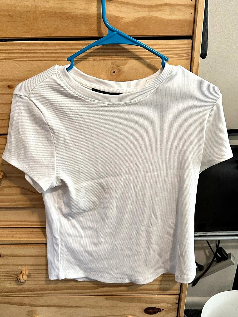 Tahari White Short Sleeve Top Size Large
